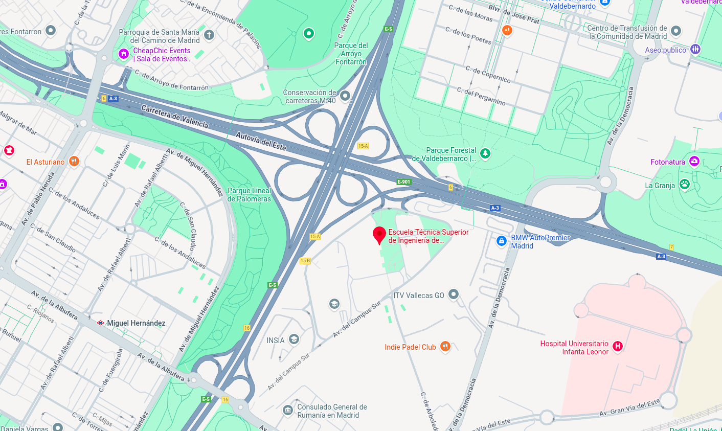 Ubicación de Escuela Técnica Superior de Ingeniería de Sistemas Informáticos, Campus Sur de la UPM